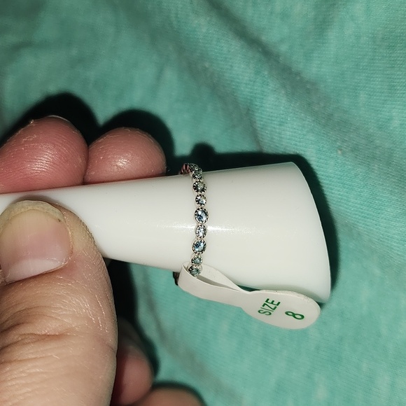 The Sterling Club Lab Created Paraiba Tourmaline .925 Solid Sterling Silver - Picture 6 of 8